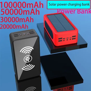 Банк Солнечной энергии Сверхемкости 100mH Для зарядки PD Super Fast Charging 무선 보조배터리 태양열 충전