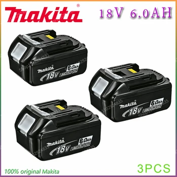 Makita 100% Оригинальная литий-ионная аккумуляторная батарея 18V 6000mAh 18v Сменные батареи для дрели BL1860 BL1830 BL1850 BL1860B