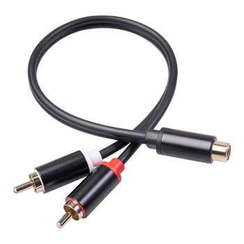 2 Штекера RCA к 1 штекеру RCA Y-образный кабель-разветвитель для автомобильного усилителя, адаптер динамика, Прямая поставка