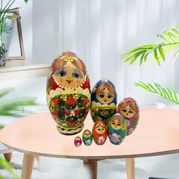 7 штук русских кукол ручной работы, Матрешки, матрешки для офисной полки