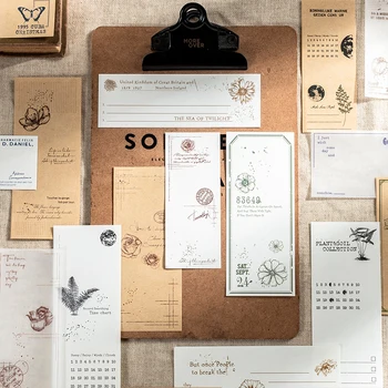30 штук блокнота для заметок ретро минималистичный ярлык на растительную тематику подарочное украшение подложка бумага для сообщений 6 видов