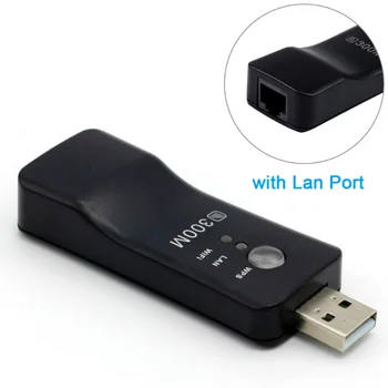 USB WIFI Ретранслятор 300 Мбит/с 2,4 ГГц Беспроводной Усилитель сигнала Wi-Fi Расширитель диапазона Wi-Fi с Сетевым адаптером Lan-порта для ТВ-плеера