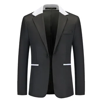 2023 Новый Мужской Модный Блейзер в тон, мужской однобортный повседневный костюм, вечернее платье, куртка