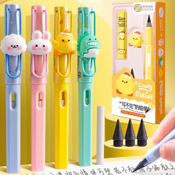 Ручка HB 0,5 мм для школьников, бесконечный карандаш, милый вечный карандаш с ластиком, канцелярские принадлежности Kawaii