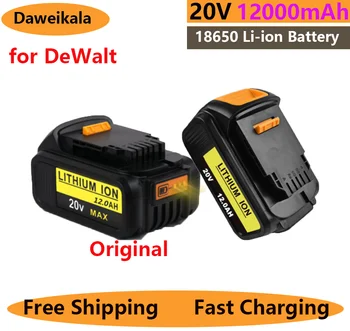 2023 для DeWalt 20V 12.0Ah Сменный Инструментальный Аккумулятор Max 20V 5A 20Volt DCB184 DCB181 DCB182 DCB200 18650 Батарея + Зарядное устройство 3A