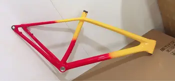 Полностью карбоновая желто-красная Эпическая рама BSA Mountain cycling frameset бело-розовая MTB карбоновая велосипедная рама S, M, L + Подседельный штырь