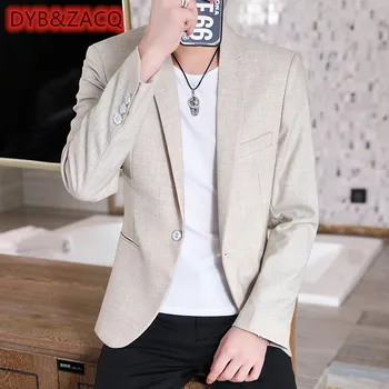 DYB & ZACQ, Новый мужской маленький костюм, одинарный топ, молодежная корейская версия, Тонкий Чистый черный повседневный костюм в британском стиле, мужская куртка