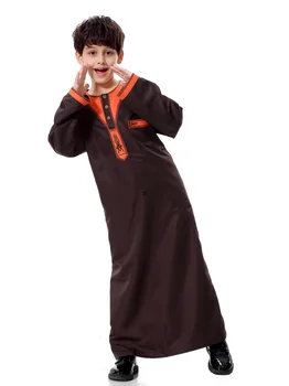 Турецкие мусульманские Дети Абая Джубба Тобе Кимоно Для Мальчиков Тобе Тоб Кафтан для Детей Исламская Одежда Длинные Халаты Платье Дубай Араб
