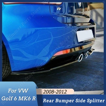 Глянцевый Черный Maxton Style Автомобильный Задний Бампер, Спойлер, Боковой Сплиттер, Диффузор, Обвесы для Volkswagen Golf 6 MK6 R 2008-2012