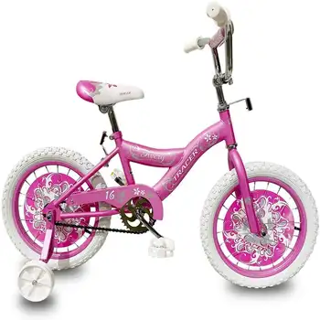 16-дюймовая велосипедная подставка с рамой BMX S-Type, цельный кривошип, хромированные диски, шины для велосипеда - Розовый