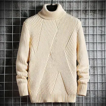 Прямая поставка!! 2021 Зима осень, мужской свитер с высоким воротом, рубашка на основе толстого акрилового волокна, тонкий пуловер, трикотаж
