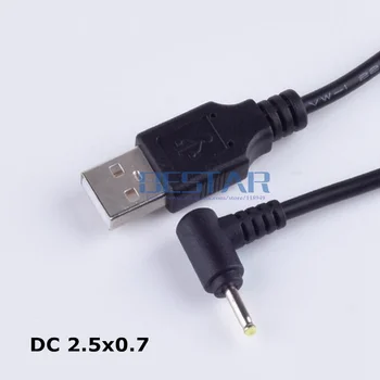 Черный кабель питания с разъемом постоянного тока от USB до DC 2.5*0.7 2.5*0.7 мм 2,5 мм x 0,7 мм 2,5x0,7 мм Разъем прямоугольной L-образной формы Кабель для зарядки 1 м