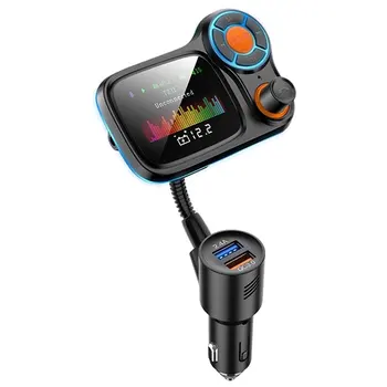 Автомобильный MP3-плеер Bluetooth, FM-передатчик QC3.0, быстрая зарядка, Вставка карты с большим экраном, многофункциональный автомобильный MP3