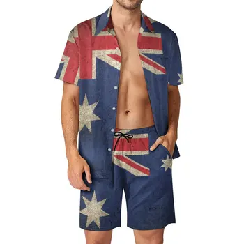 Старый И поношенный, потертый Винтажный флаг Австралии, Мужской пляжный костюм, Классический Брючный костюм из 2 предметов, Винтажный купальник, Размер Eur