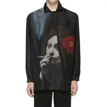 Темная рубашка Yohji Yamamoto 21SS для мужчин и женщин
