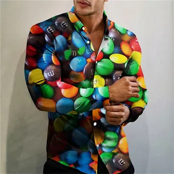 Весенняя модная Мужская однобортная рубашка Высокого качества с длинными рукавами и принтом, Новая мужская уличная дизайнерская одежда, Топ 2023