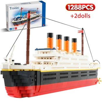 1288 шт., городская мини-модель корабля RMS Titanic из всемирно известного фильма, кубики персонажей, кубики для товарищей по кораблю, игрушки, подарки для детей