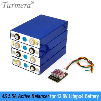 Turmera 4S 12,8 V 5.5A Активный Эквалайзер Балансировочная плата Конденсатор BMS для использования с батареей Lifepo4 3,2 V 90Ah 100Ah 200Ah 280Ah 320Ah