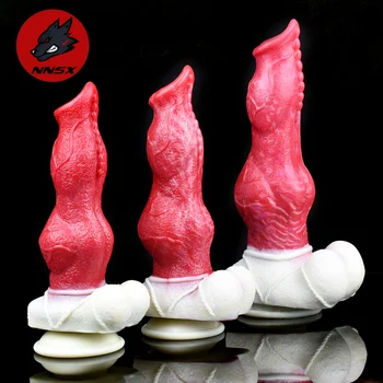 Фаллоимитатор NNSX Fantasy Knot Horse с присоской для геев Многоцветный Пенис животного для массажа простаты, стимулирующий секс-игрушки для взрослых