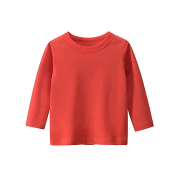 2023 Новая детская футболка, Весенне-осенняя хлопковая спортивная футболка с длинным рукавом и круглым вырезом