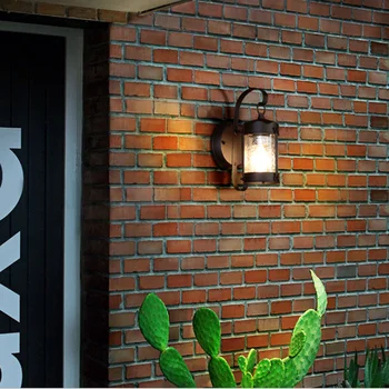 Ретро настенный светильник, светодиодный уличный настенный светильник для украшения уличного магазина, стиль Лофт, алюминий 85-265 В, уличные светильники, Черная лампа E27