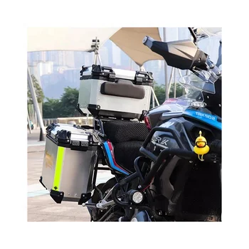 2023 алюминиевая коробка shenglin, сумка из сплава, коробка для мотоцикла, серебристая сумка для хвоста мотоцикла с высококачественным кронштейном для верхней коробки для мотоцикла